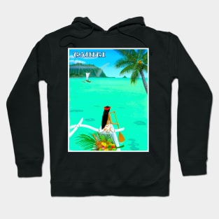 Tahiti Tropical Paradise Travel and Tourism Vintage Advertising Print Hoodie